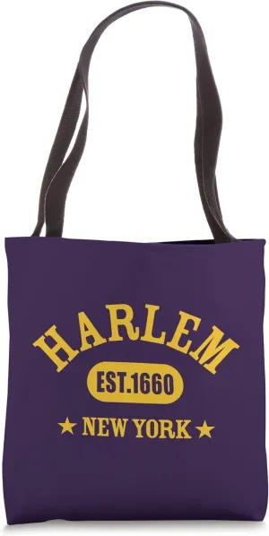 HARLEM NEW YORK, Est. Established 1660, NYC Athletic Design Tote Bag