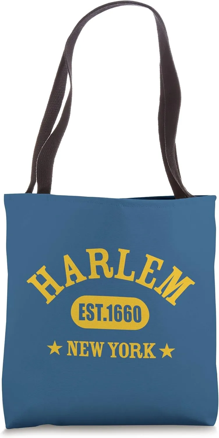 HARLEM NEW YORK, Est. Established 1660, NYC Athletic Design Tote Bag