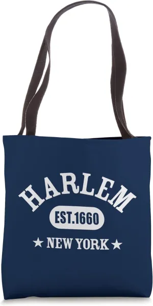HARLEM NEW YORK, Est. Established 1660, NYC Athletic Design Tote Bag