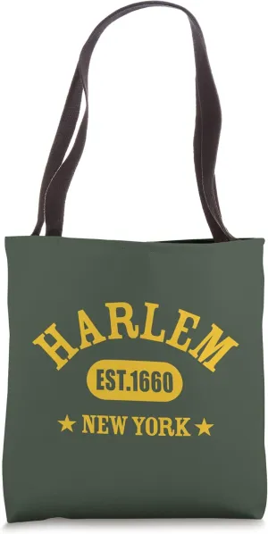 HARLEM NEW YORK, Est. Established 1660, NYC Athletic Design Tote Bag