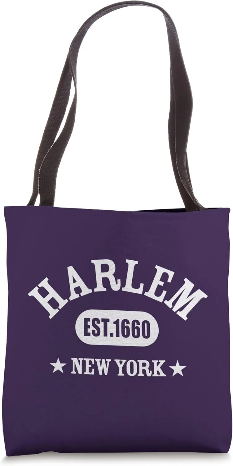 HARLEM NEW YORK, Est. Established 1660, NYC Athletic Design Tote Bag