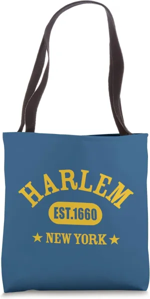 HARLEM NEW YORK, Est. Established 1660, NYC Athletic Design Tote Bag