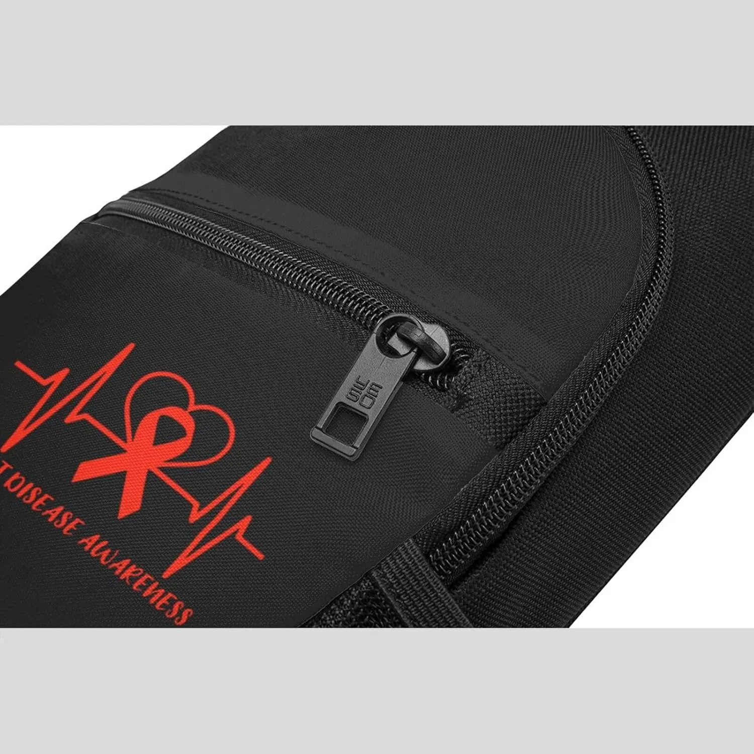 Heart Disease Awareness Red Ribbon Chest Pack Leisure Shoulder Crossbody Chest Bag
