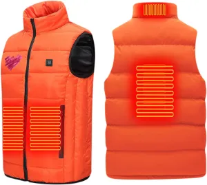Heated Vest for Men Women with Hooded USB Charging Temperature 4 Heated Zone Winter Heated Coat