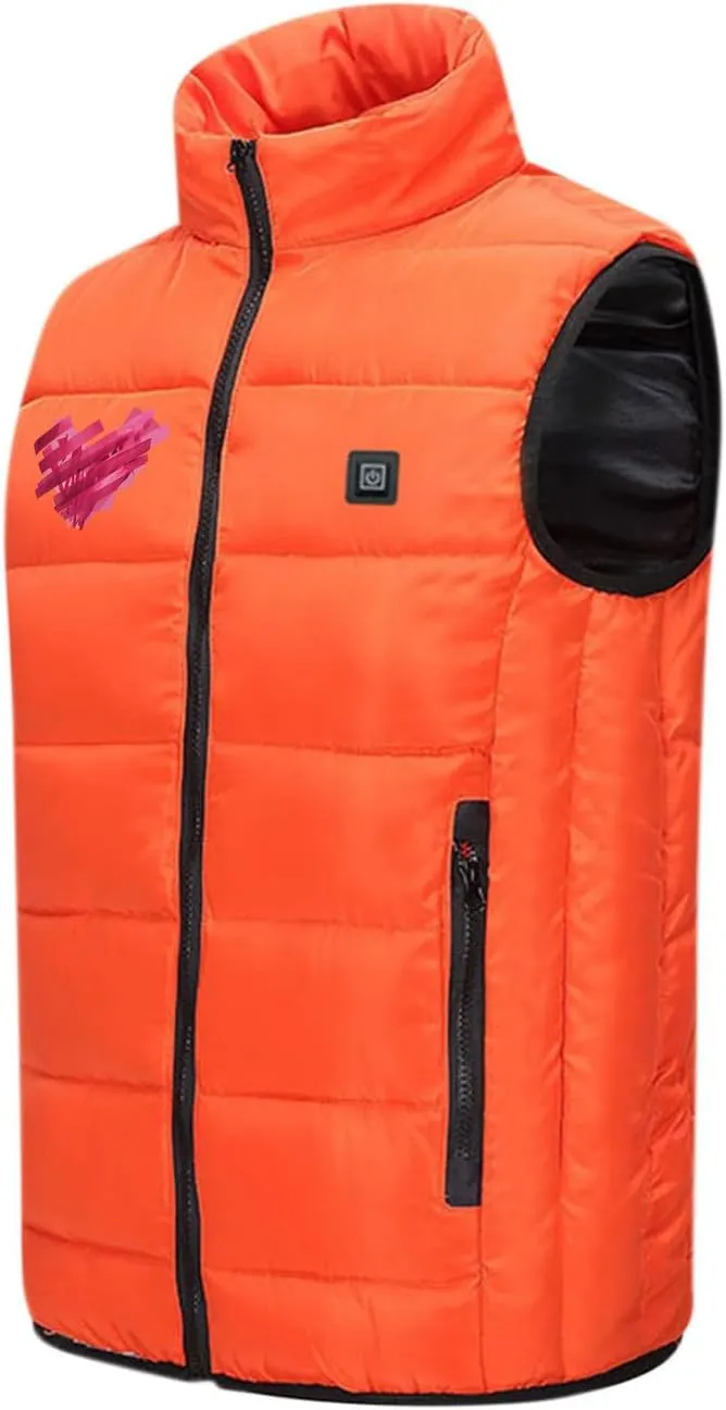 Heated Vest for Men Women with Hooded USB Charging Temperature 4 Heated Zone Winter Heated Coat