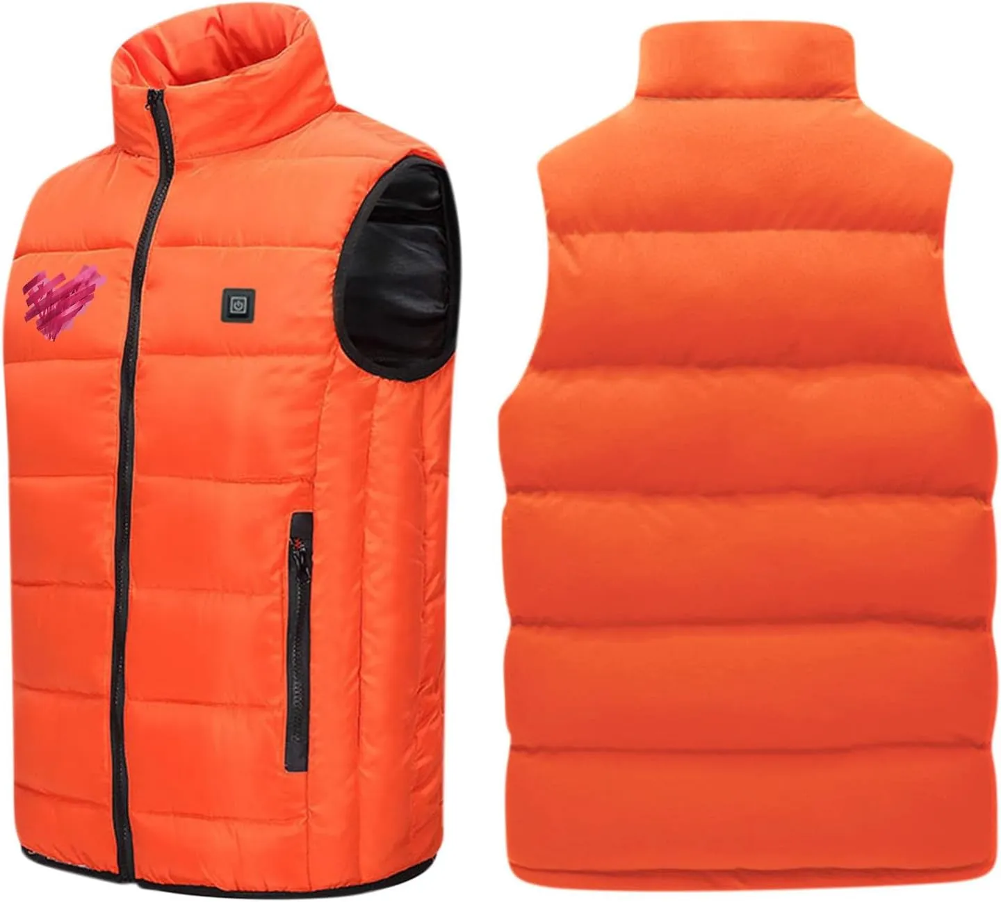 Heated Vest for Men Women with Hooded USB Charging Temperature 4 Heated Zone Winter Heated Coat