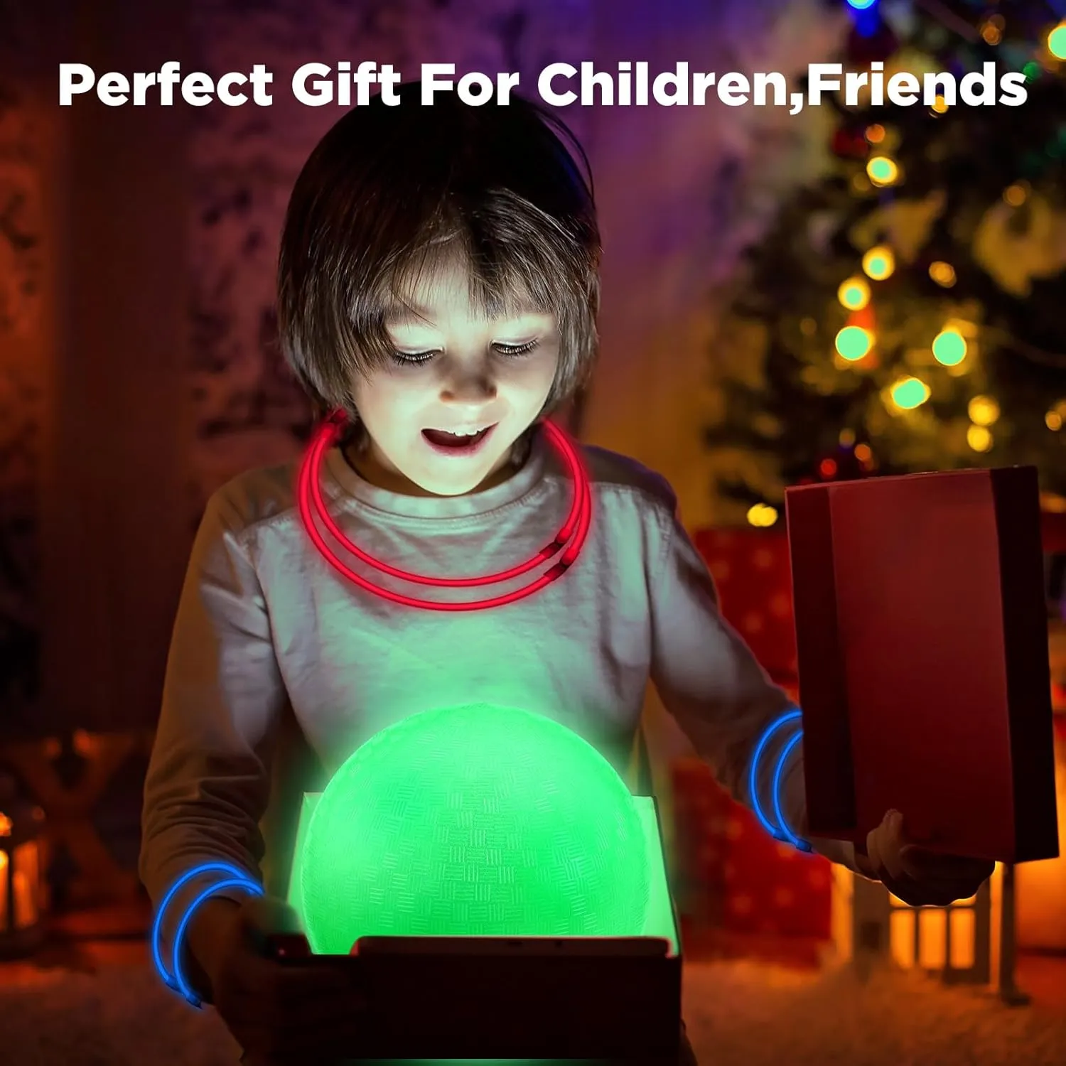Hiboom 110 Pcs 10 Inch Glow in The Dark Kickballs Dodgeballs Set Includes 6 Pcs Playground Ball with Pump 100 Glow Sticks Storage Bag for Playground School Backyard Game Outdoor Indoor Games