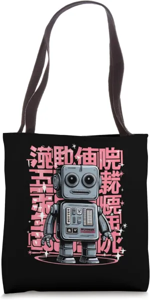 Hip Hop Y2K Hipster Edgy Japanese Urban Streetwear Robot Tote Bag