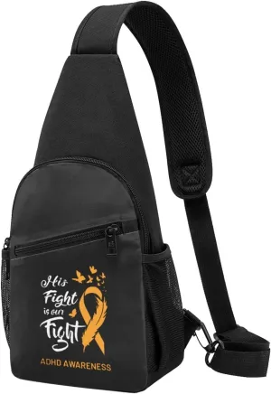 His Fight is Our Fight Adhd Awareness Chest Pack Leisure Shoulder Crossbody Chest Bag
