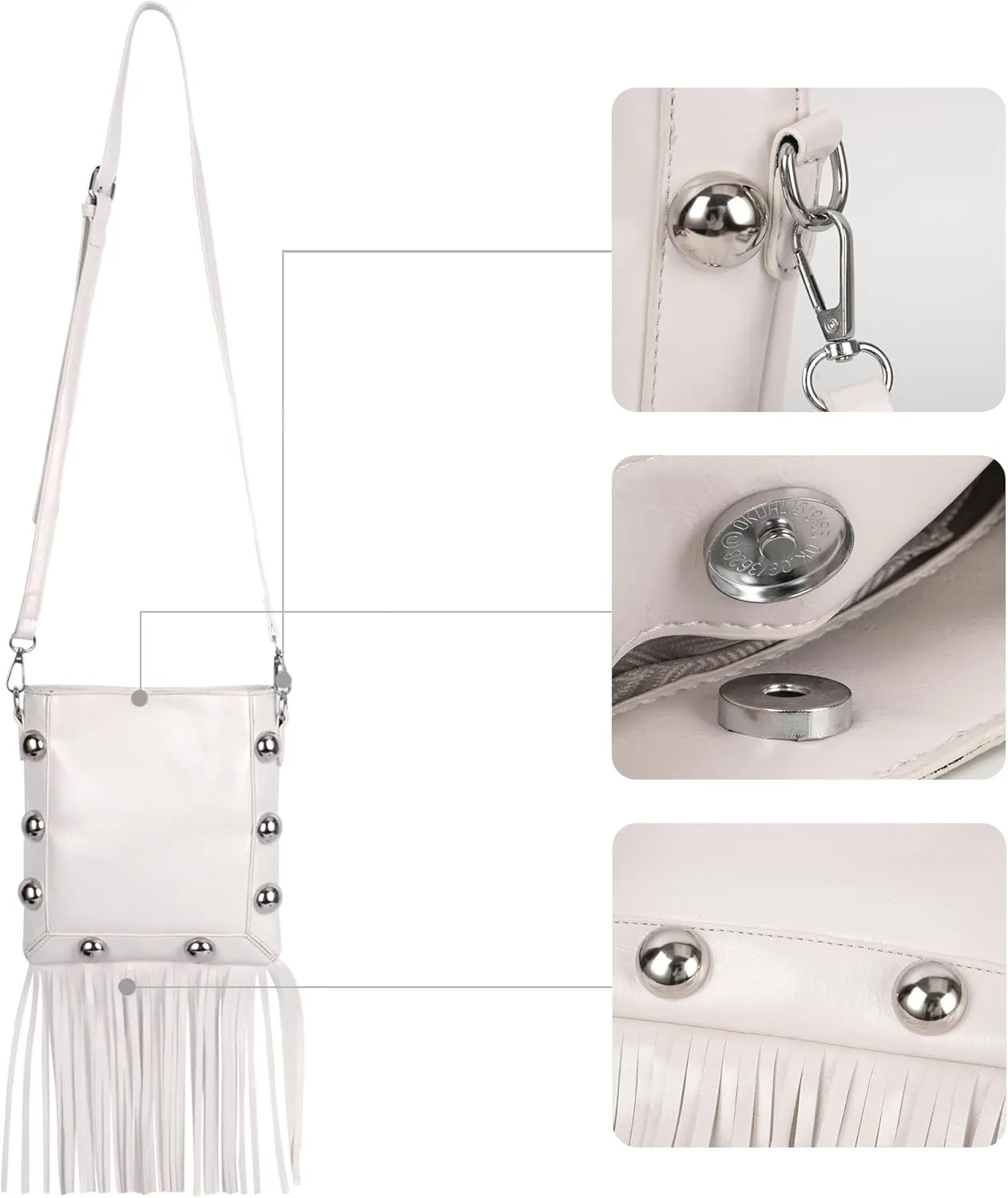 Hoce Women’s Leather Fringe Messenger Bag Large Hobo Crossbody Tassel Shoulder Bags, Gift for Mom Wife Girlfriend