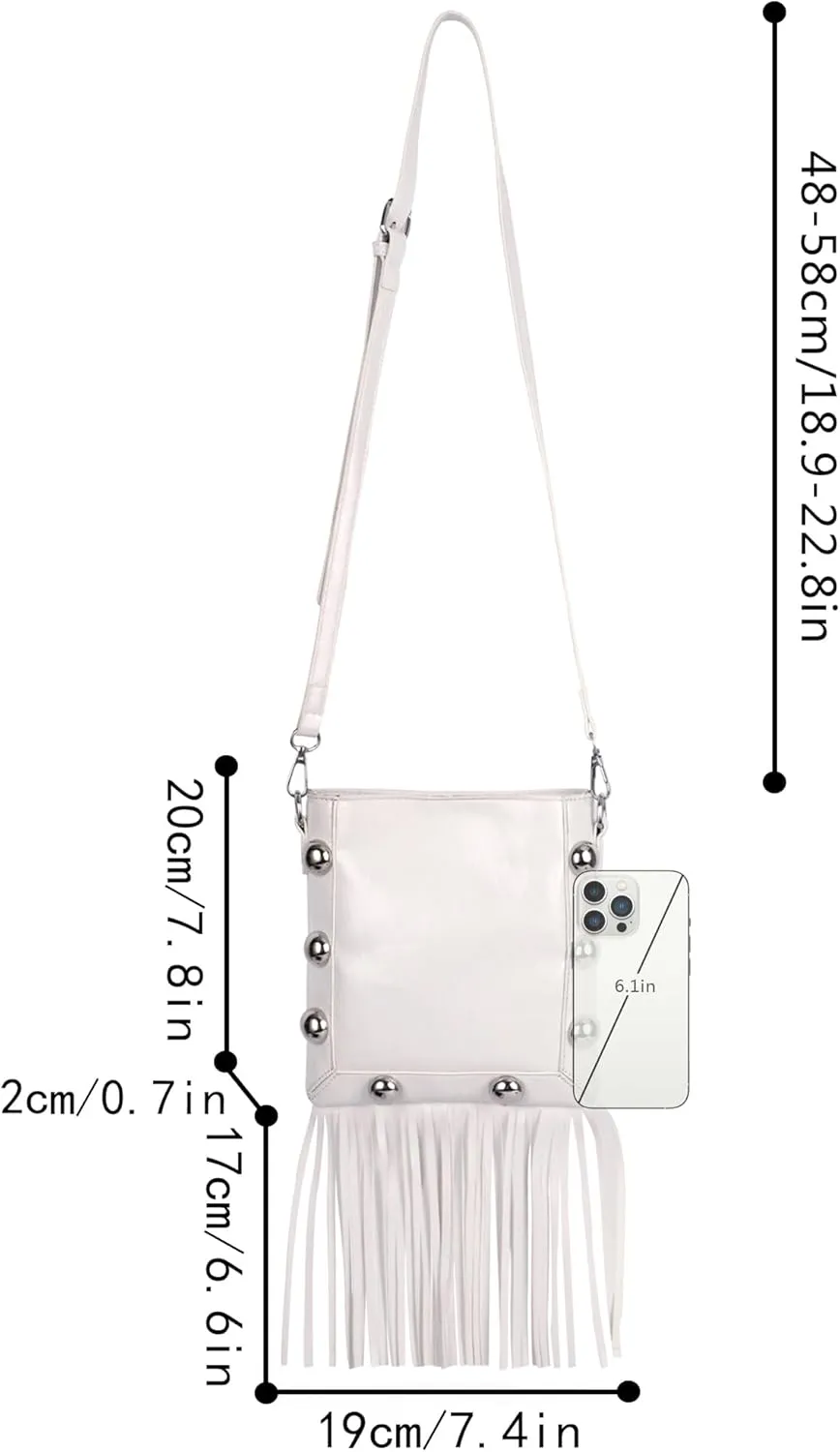 Hoce Women’s Leather Fringe Messenger Bag Large Hobo Crossbody Tassel Shoulder Bags, Gift for Mom Wife Girlfriend