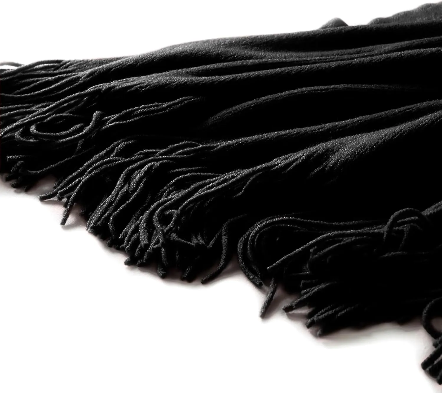 Homiest Decorative Knitted Throw Blanket with Fringe, Lightweight Blanket Acrylic Knit Blanket, Soft & Cozy Tassel Blanket for Couch Sofa Bed (Black, 50 x 60 Inch), bls2405312001