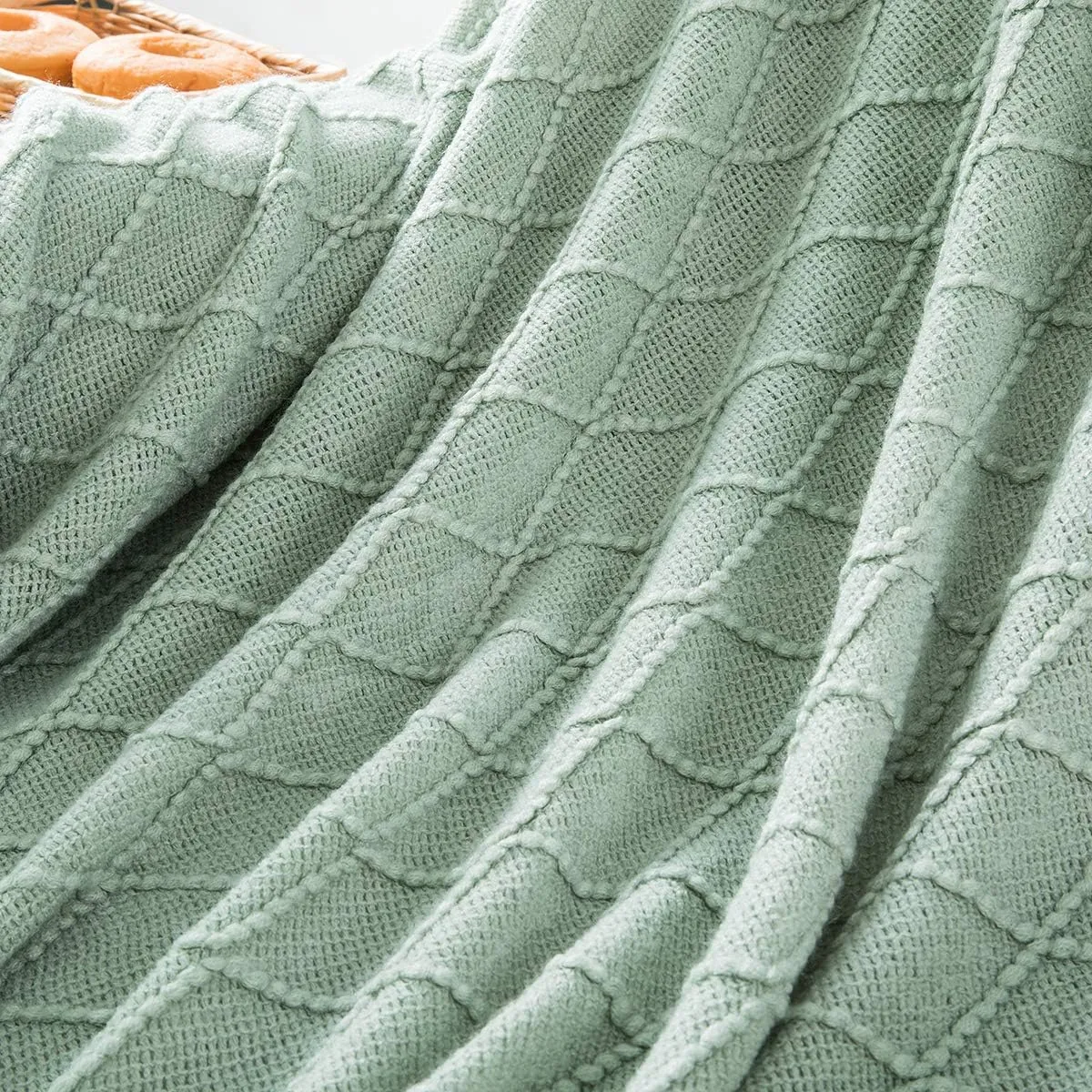 Homiest Decorative Knitted Throw Blanket with Fringe Soft & Cozy Tassel Blanket for Couch Sofa Bed (50" x 60", Aqua)