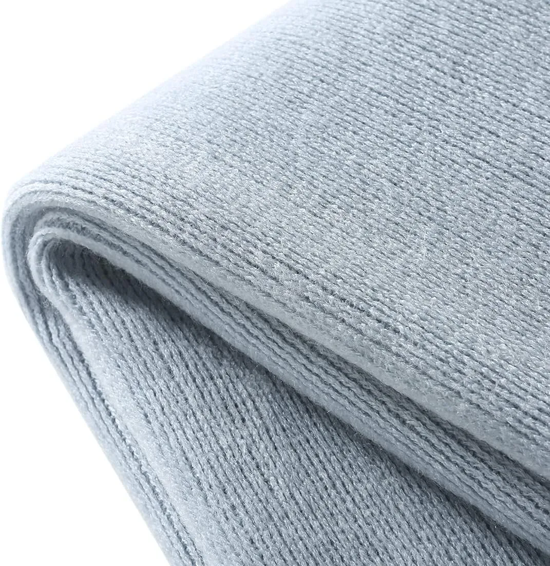 Homiest Decorative Knitted Throw Blanket with Fringe Soft & Cozy Tassel Blanket for Couch Sofa Bed (Light Blue,50x60)