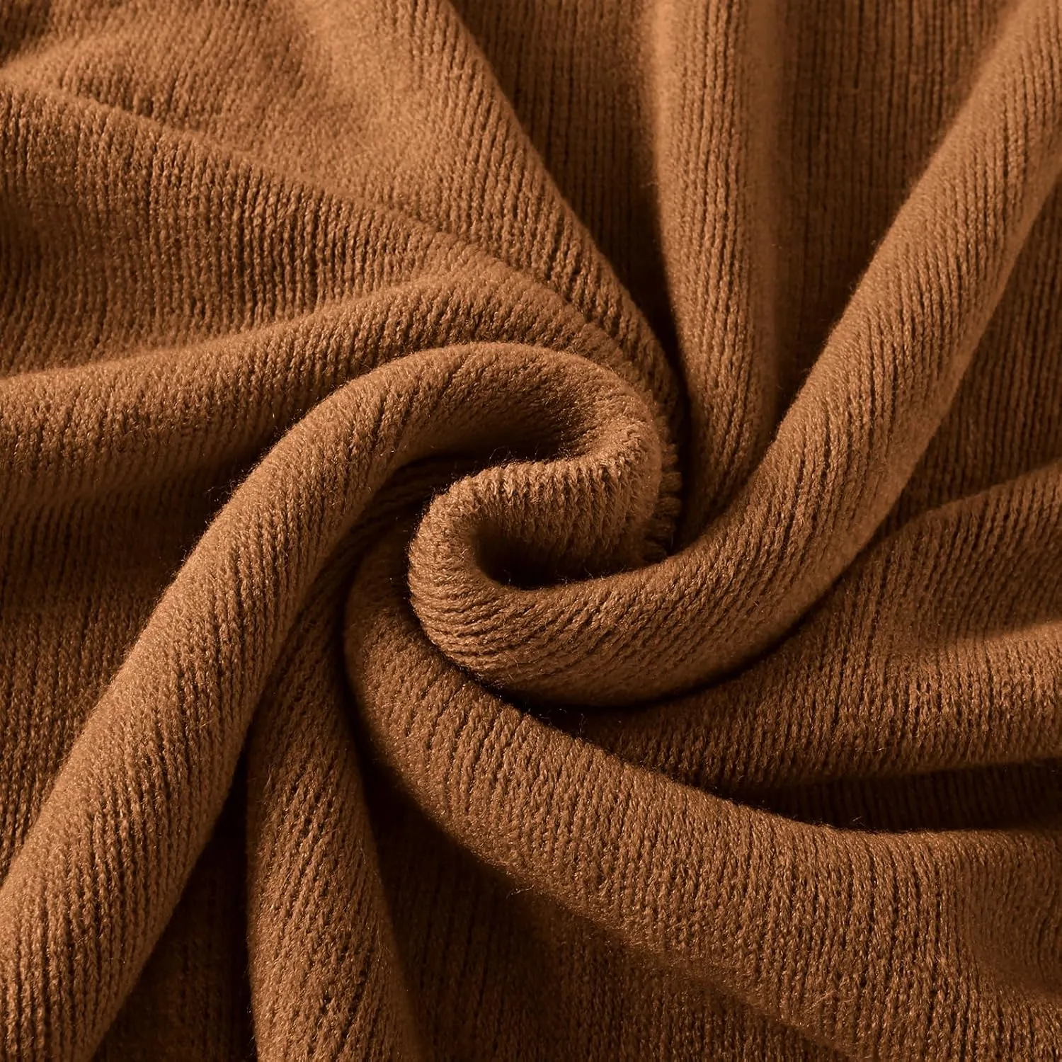 Homiest Decorative Knitted Throw with Fringe, Lightweight Acrylic Knit Blanket, Soft & Cozy Tassel Blanket for Couch, Sofa, Bed (Light Brown, 50 x 60 Inch)