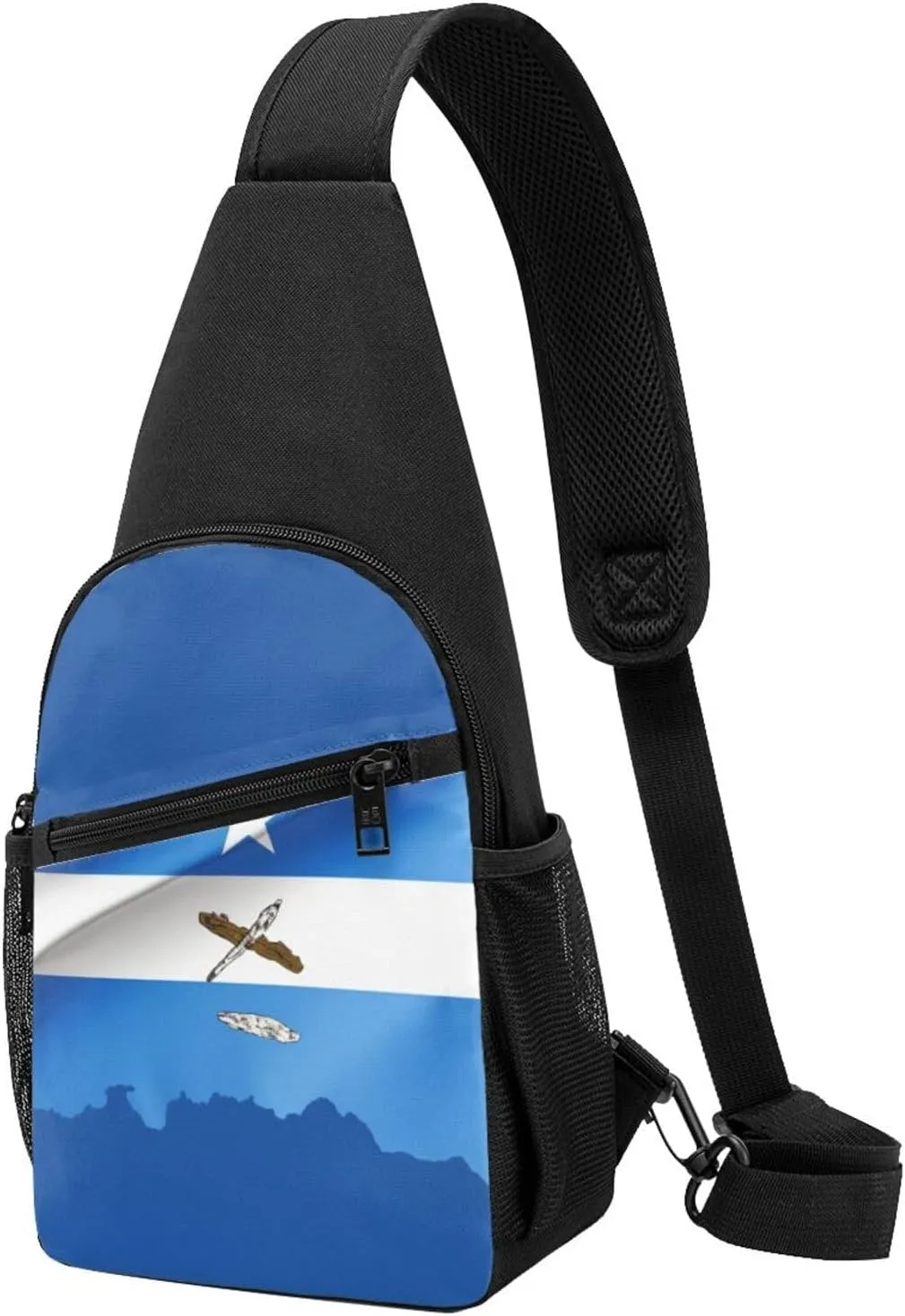 Honduras Flag Printed Chest Bag Chest Shoulder Crossbody Bag for Men Women Travel Chest Pack Hiking Shoulder Bags, Black, One Size, Hiking Backpack