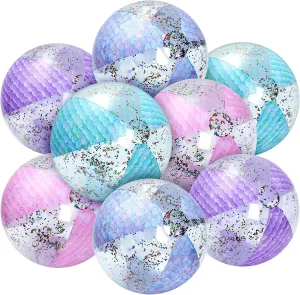 Honoson Mermaid Beach Ball 16 Inch Jumbo Inflatable Beach Ball Mermaid Party Favors Pool Toys with Inflator for Party Games Swimming Pool Water Birthday Sea Favor