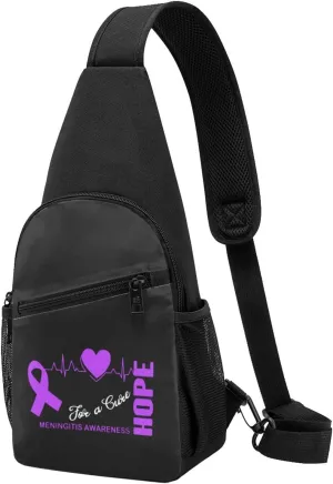 Hope for a Cure Meningitis Awareness Chest Pack Leisure Shoulder Crossbody Chest Bag
