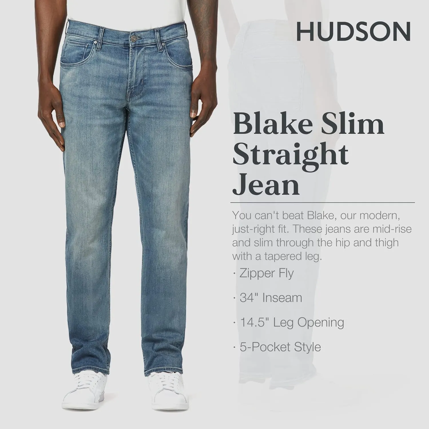HUDSON Men's Blake Slim Straight Jean Rp