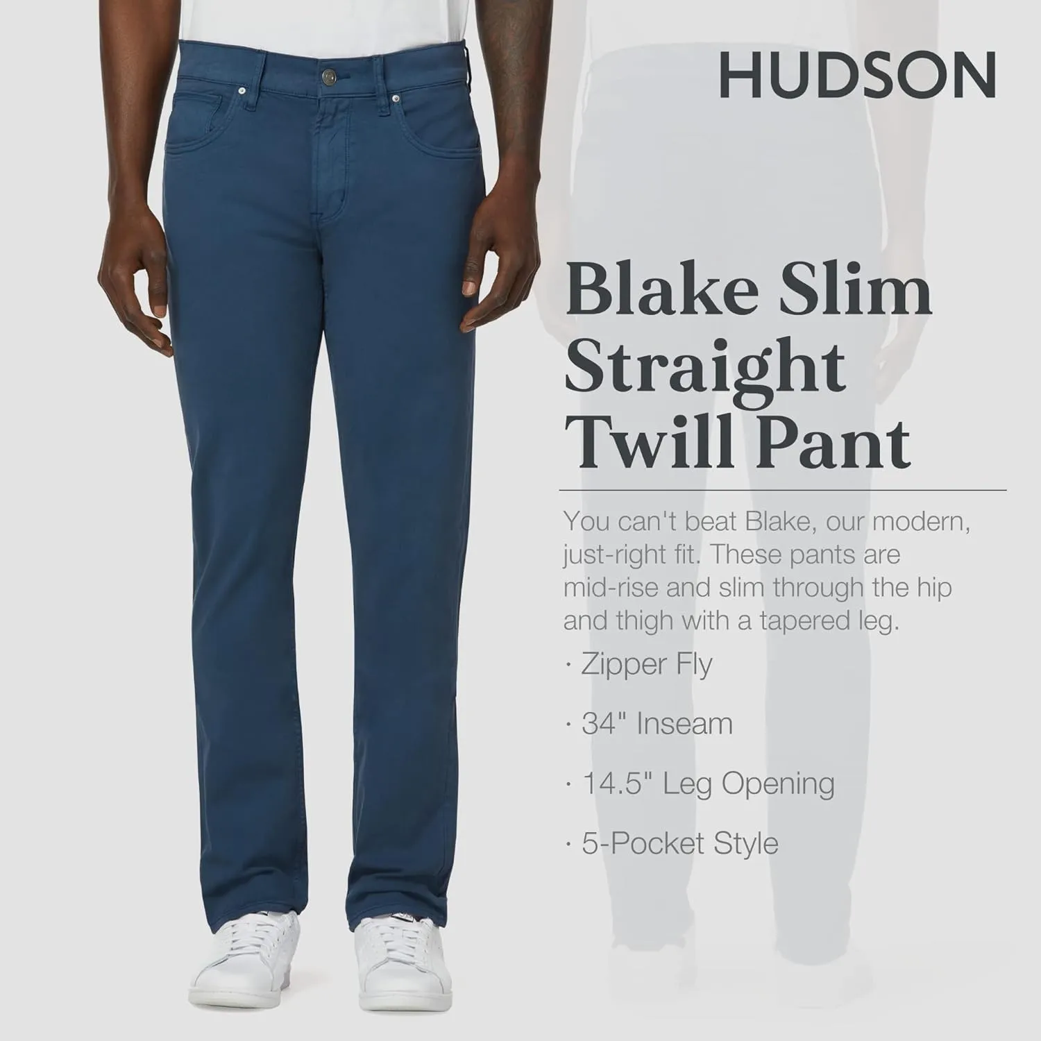 HUDSON Men's Blake Slim Straight Leg Twill Pant