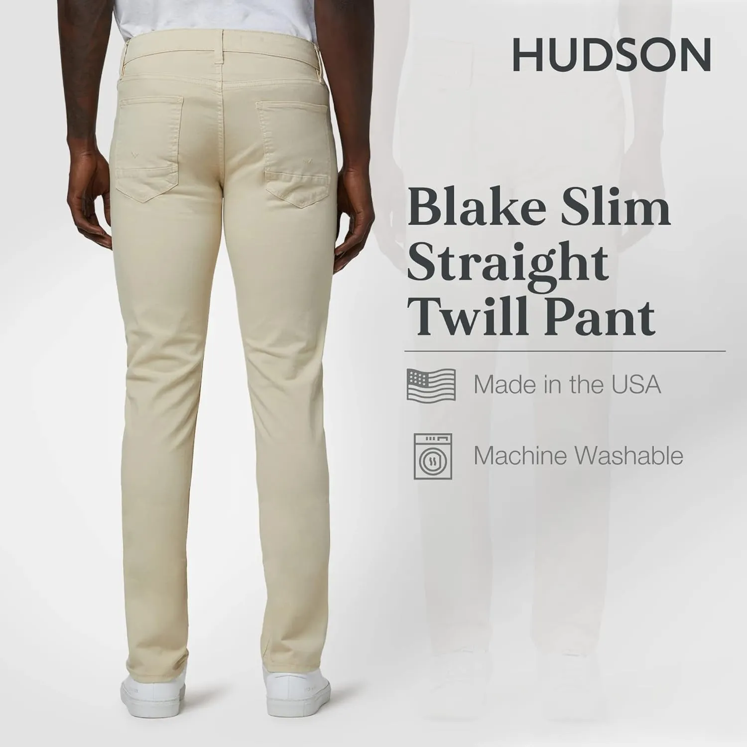 HUDSON Men's Blake Slim Straight Leg Twill Pant