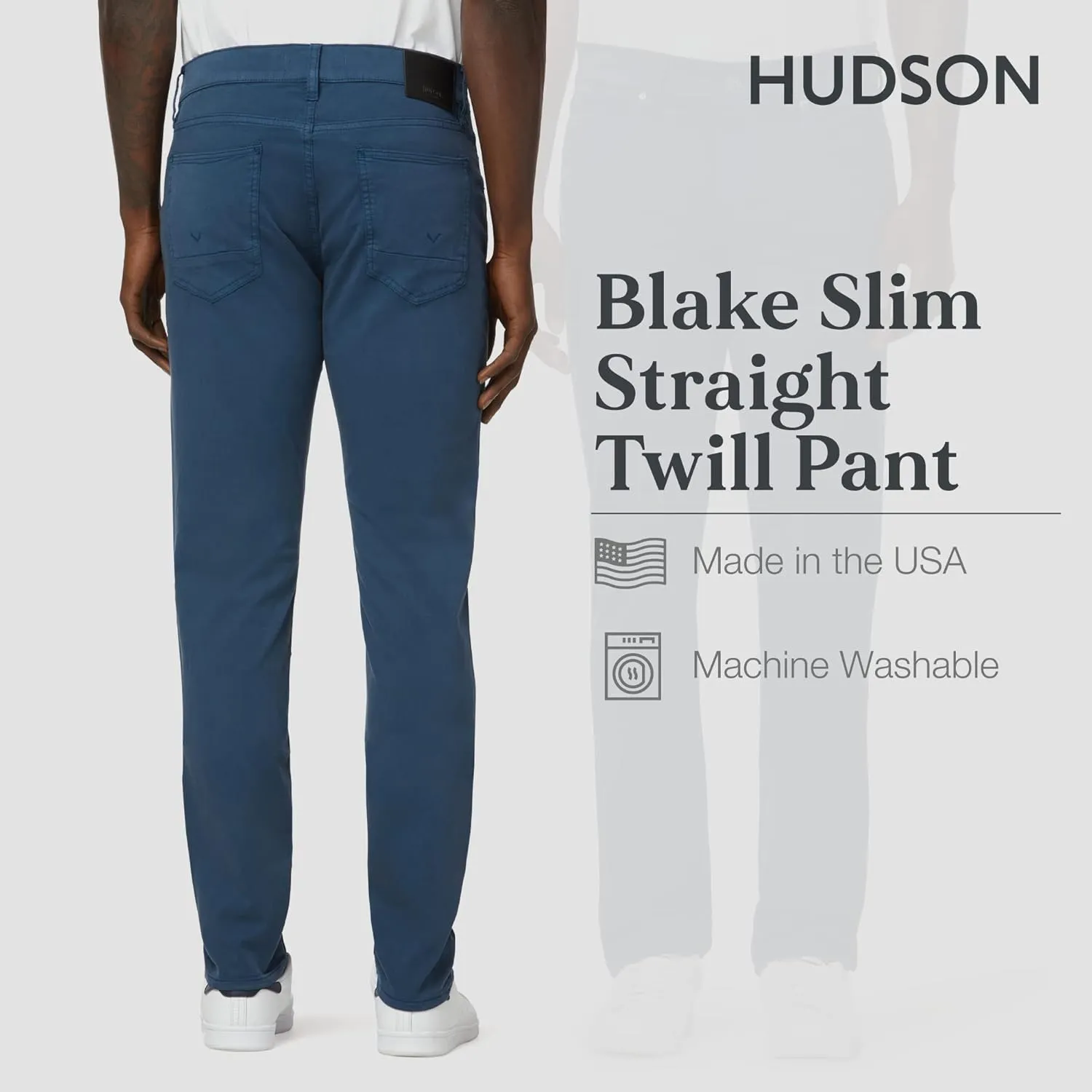 HUDSON Men's Blake Slim Straight Leg Twill Pant