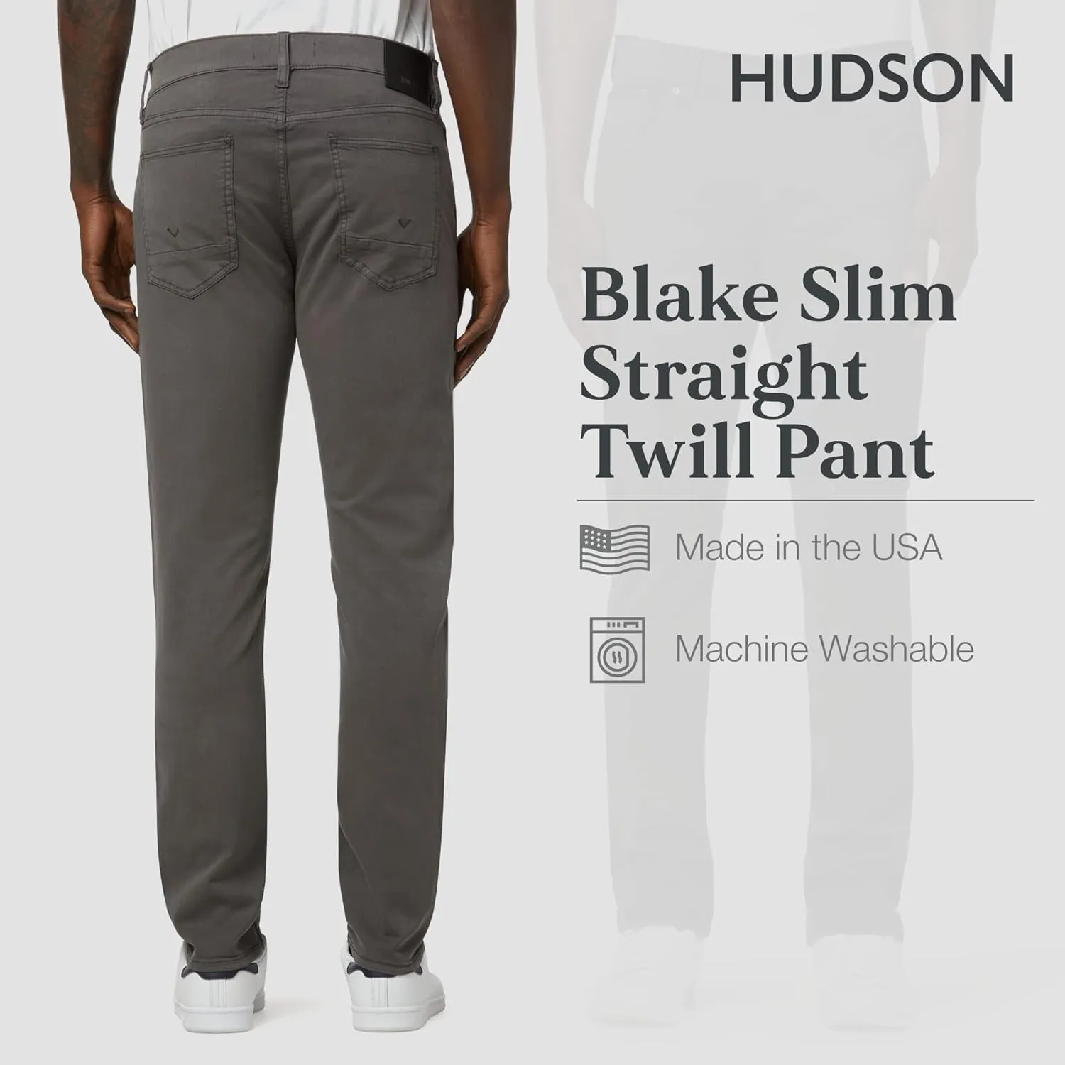 HUDSON Men's Blake Slim Straight Leg Twill Pant
