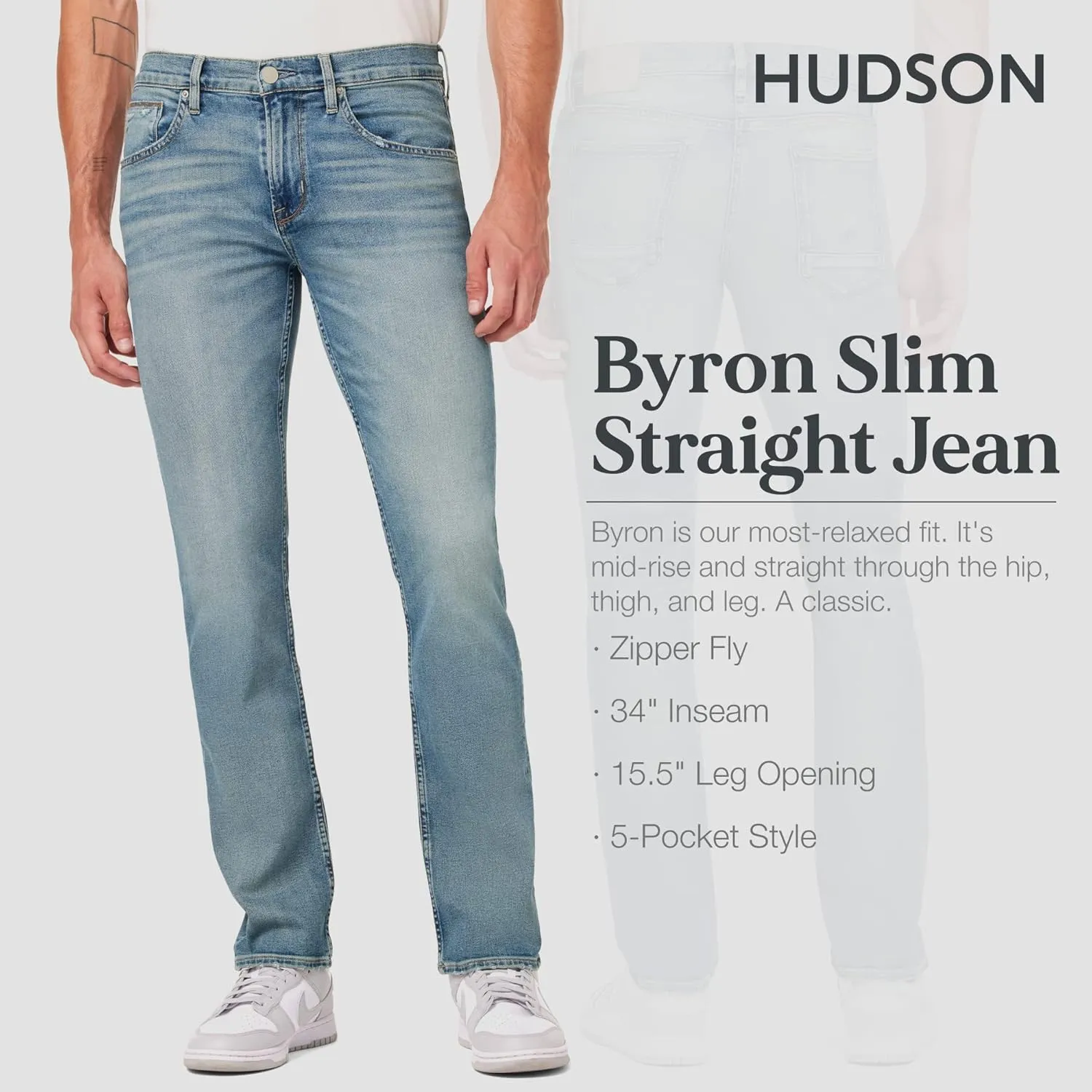 HUDSON Men's Byron Slim Fit Straight Leg Jean