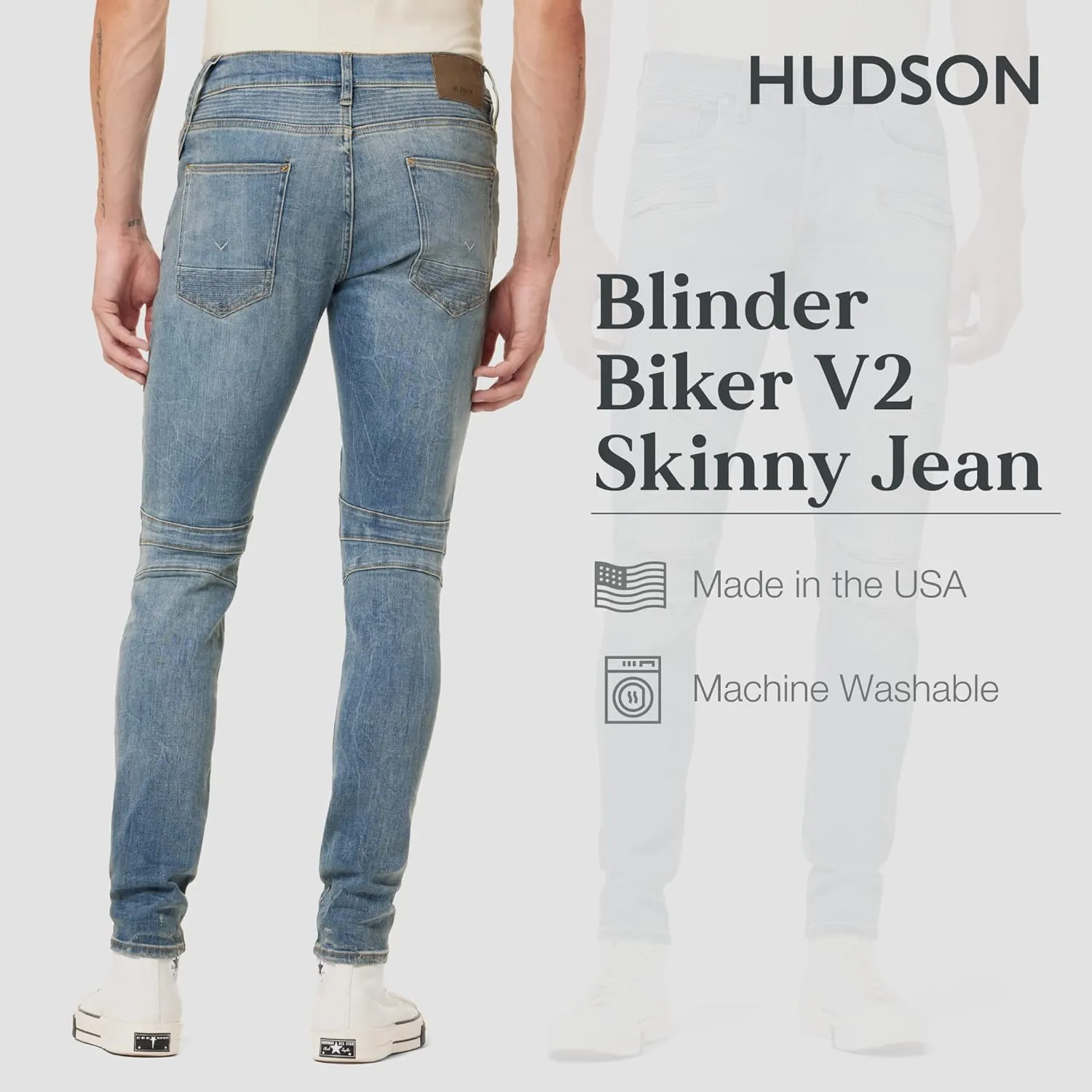 HUDSON Men's The Blinder V.2 Skinny Biker Jean Rp