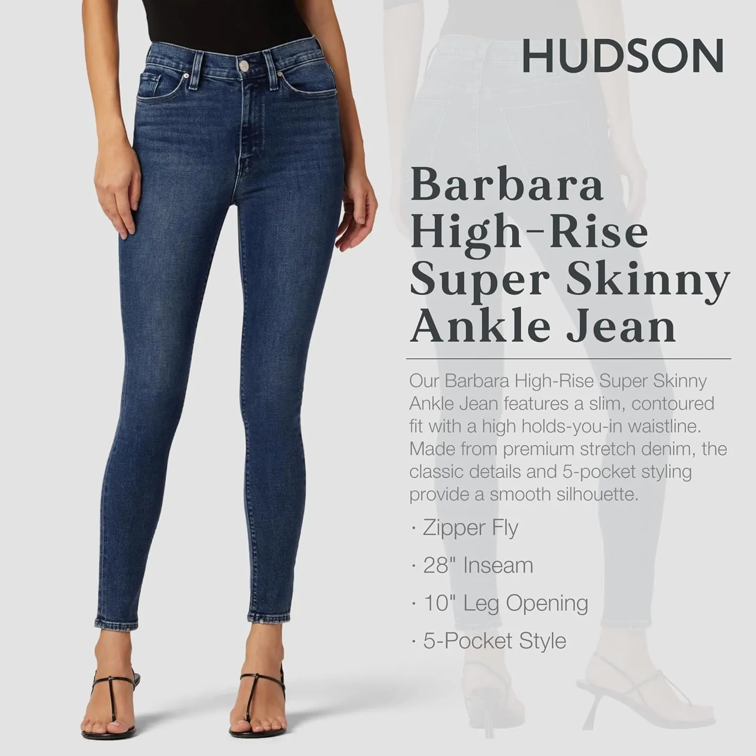 HUDSON Women's Barbara High Rise Super Skinny Ankle Jean