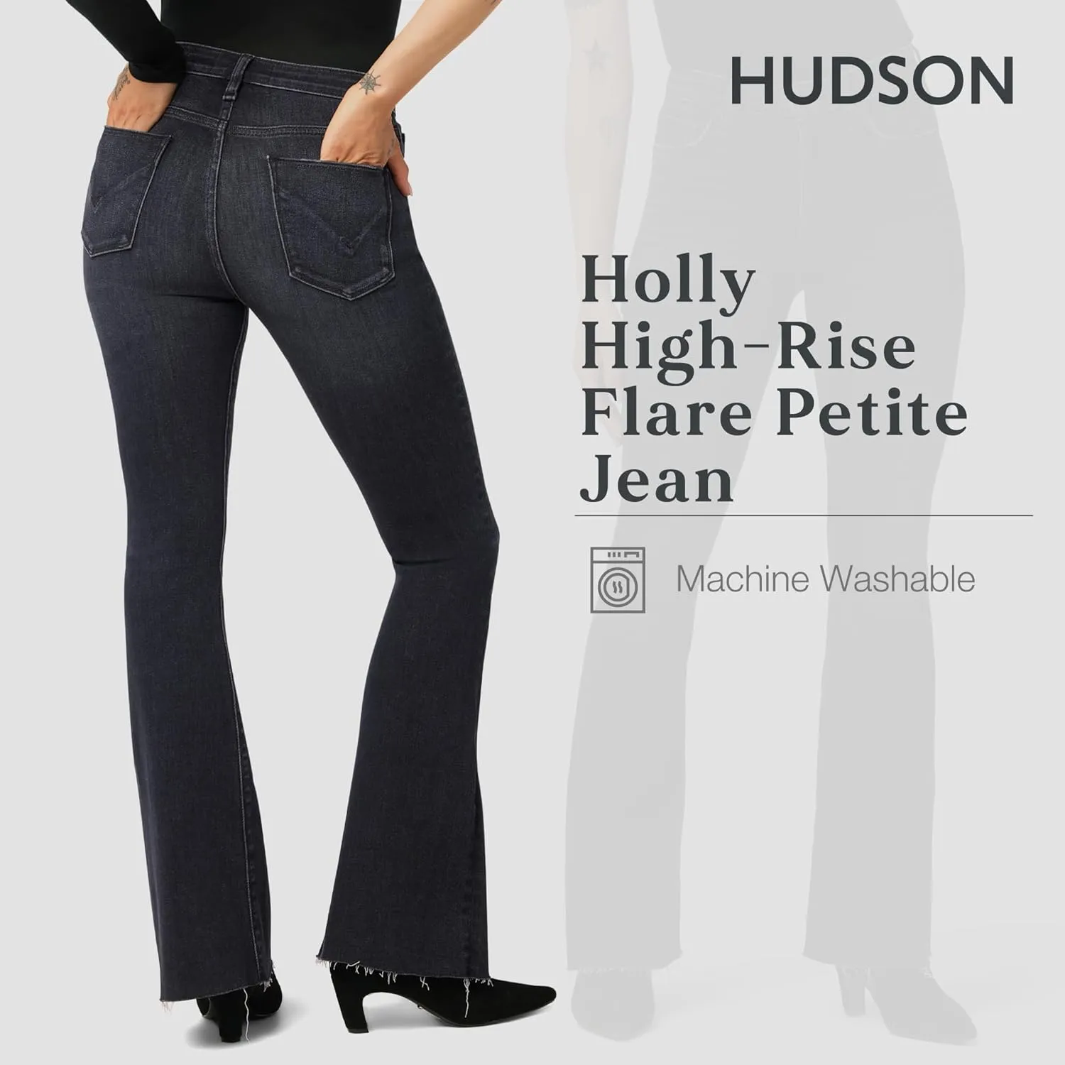 HUDSON Women's Holly High Rise, Petite, Flare Jean