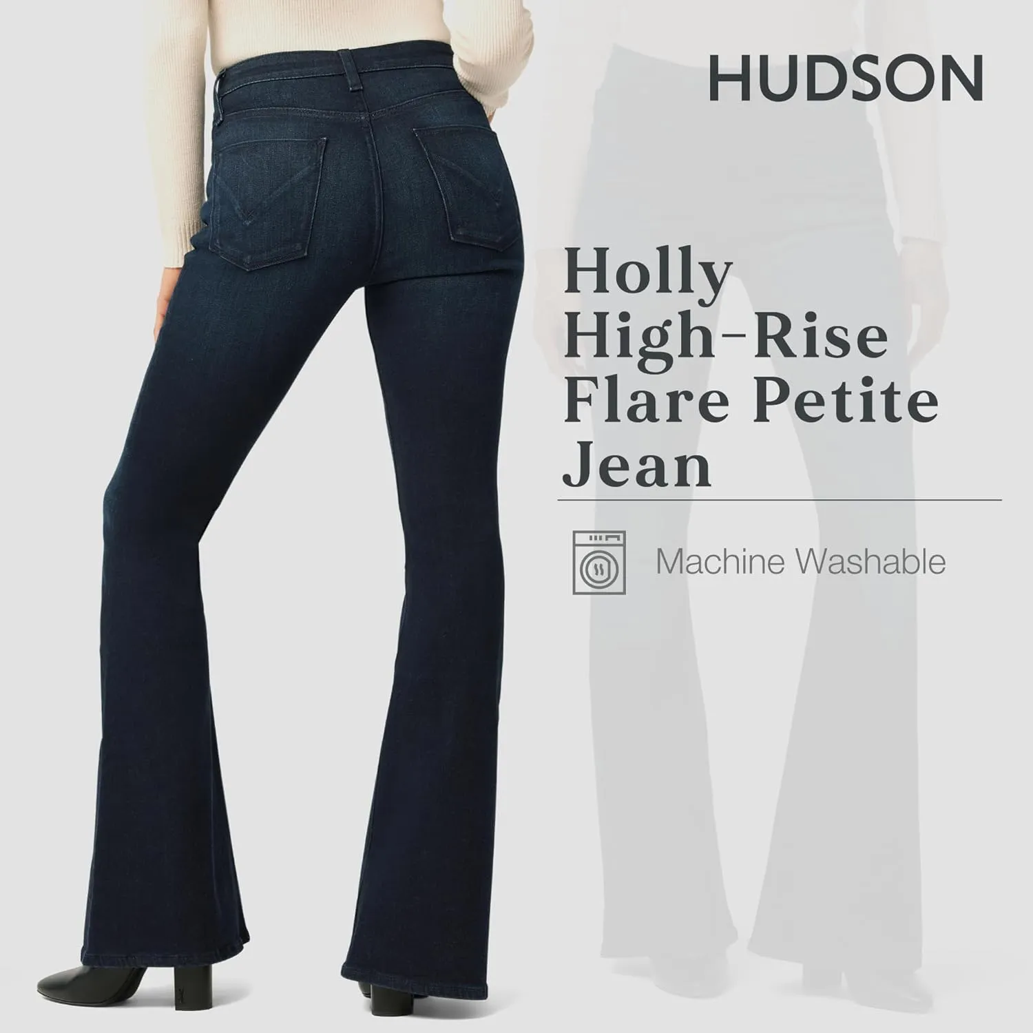 HUDSON Women's Holly High Rise, Petite, Flare Jean