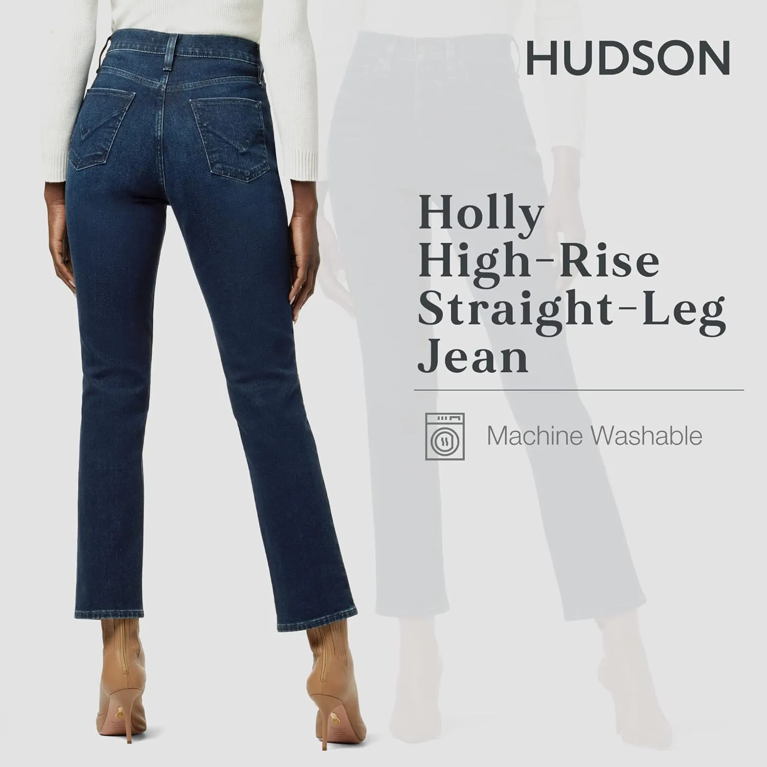 HUDSON Women's Holly High Rise, Straight Leg Jean