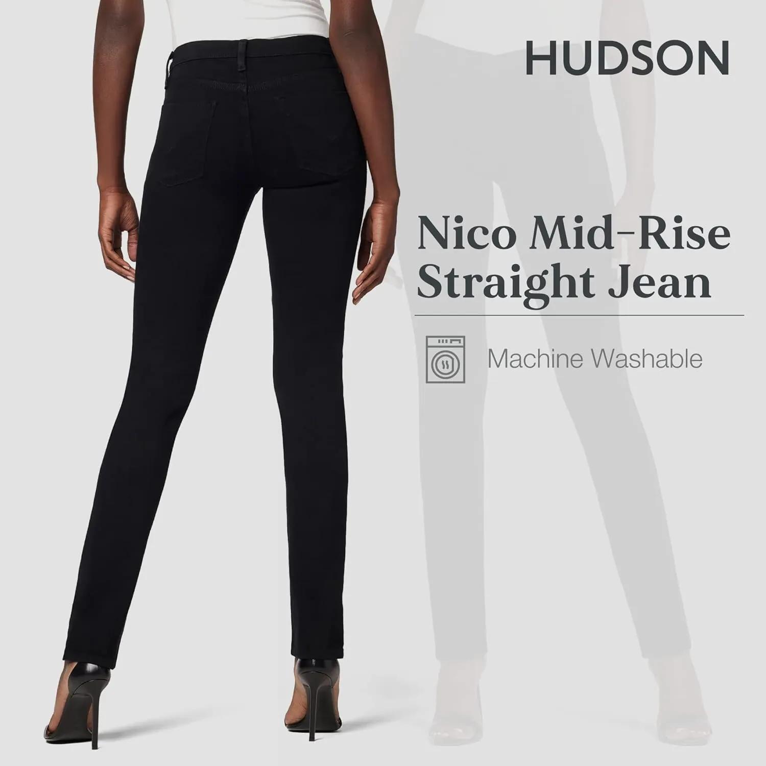 HUDSON Women's Nico Mid-Rise Straight Leg Ankle Jean