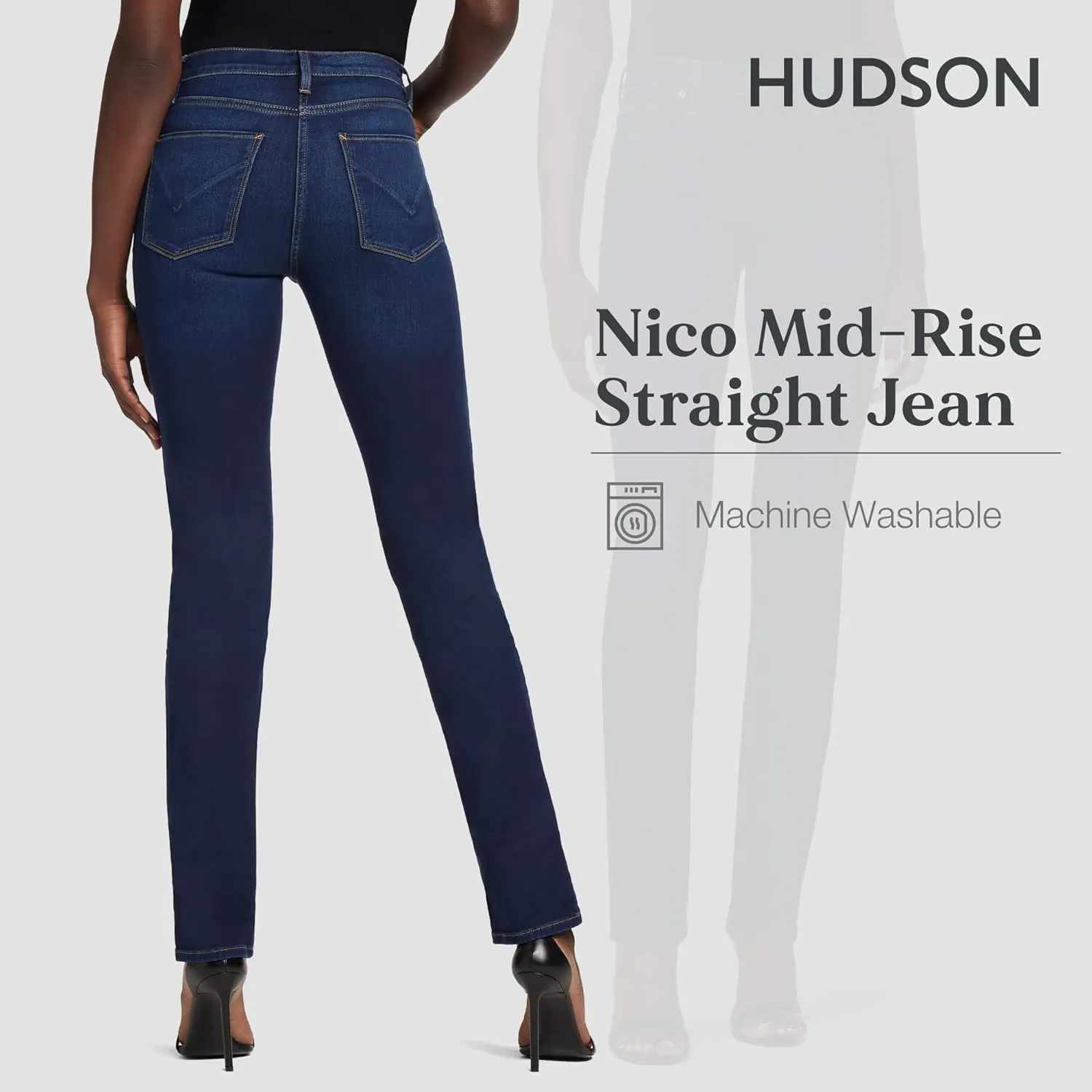 HUDSON Women's Nico Mid-Rise Straight Leg Ankle Jean