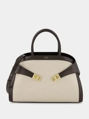 Hug Medium Canvas and Leather Bag