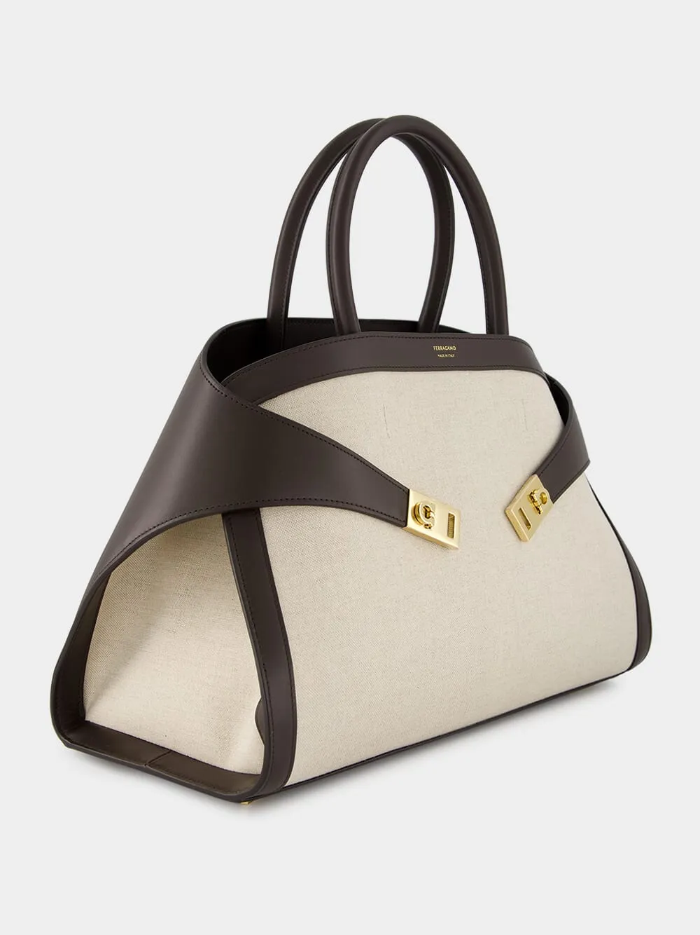 Hug Medium Canvas and Leather Bag