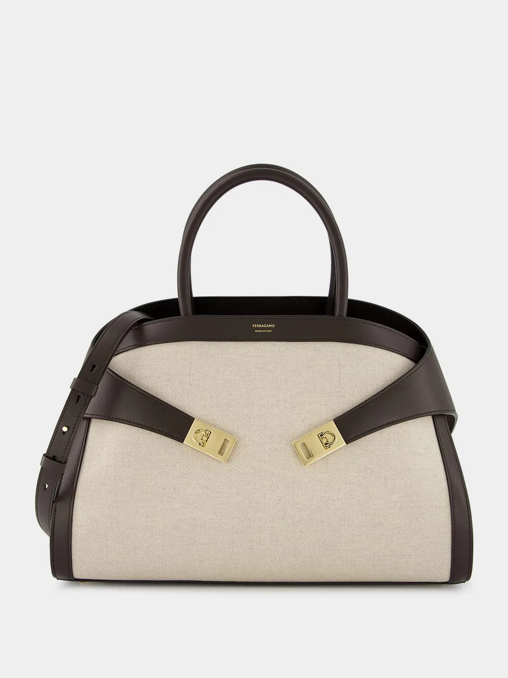 Hug Medium Canvas and Leather Bag