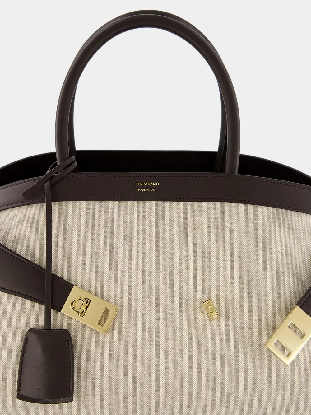 Hug Medium Canvas and Leather Bag