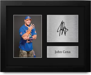 HWC Trading John Cena Gifts USL Framed Printed Signed Autograph Picture for WWE & WWF Memorabilia Fans - US Letter Size