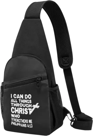 I Can Do All Things Through Christ-Jesus Chest Pack Leisure Shoulder Crossbody Chest Bag