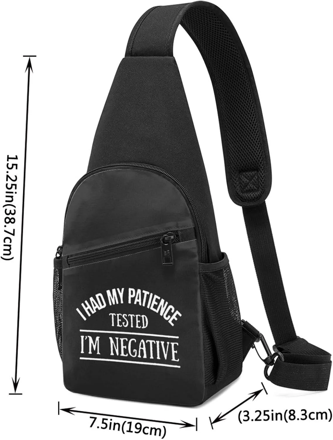 I Had My Patience Tested I'm Negative Chest Pack Leisure Shoulder Crossbody Chest Bag