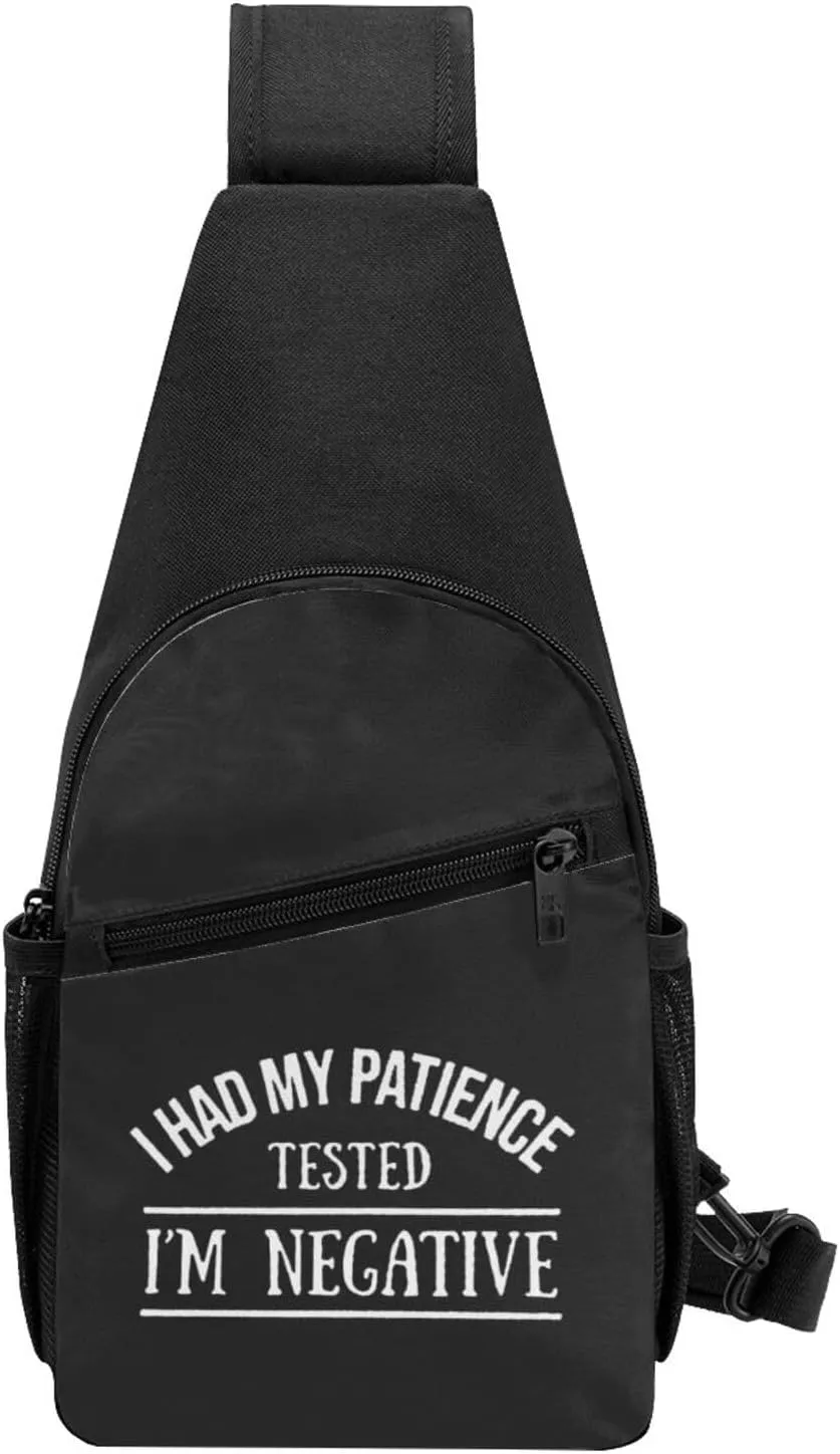 I Had My Patience Tested I'm Negative Chest Pack Leisure Shoulder Crossbody Chest Bag