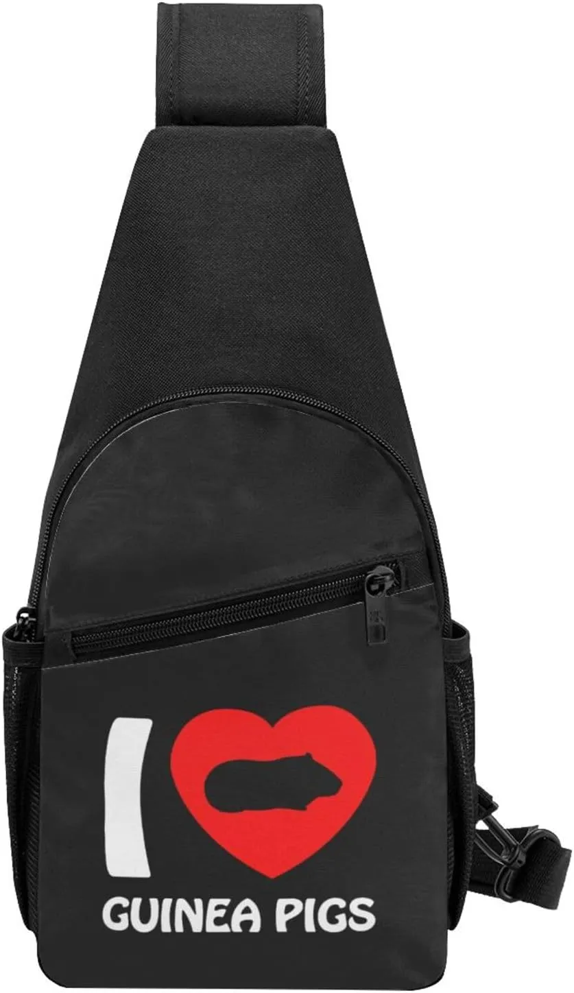 I Love Guinea Pigs Chest Pack Leisure Shoulder Crossbody Chest Bag