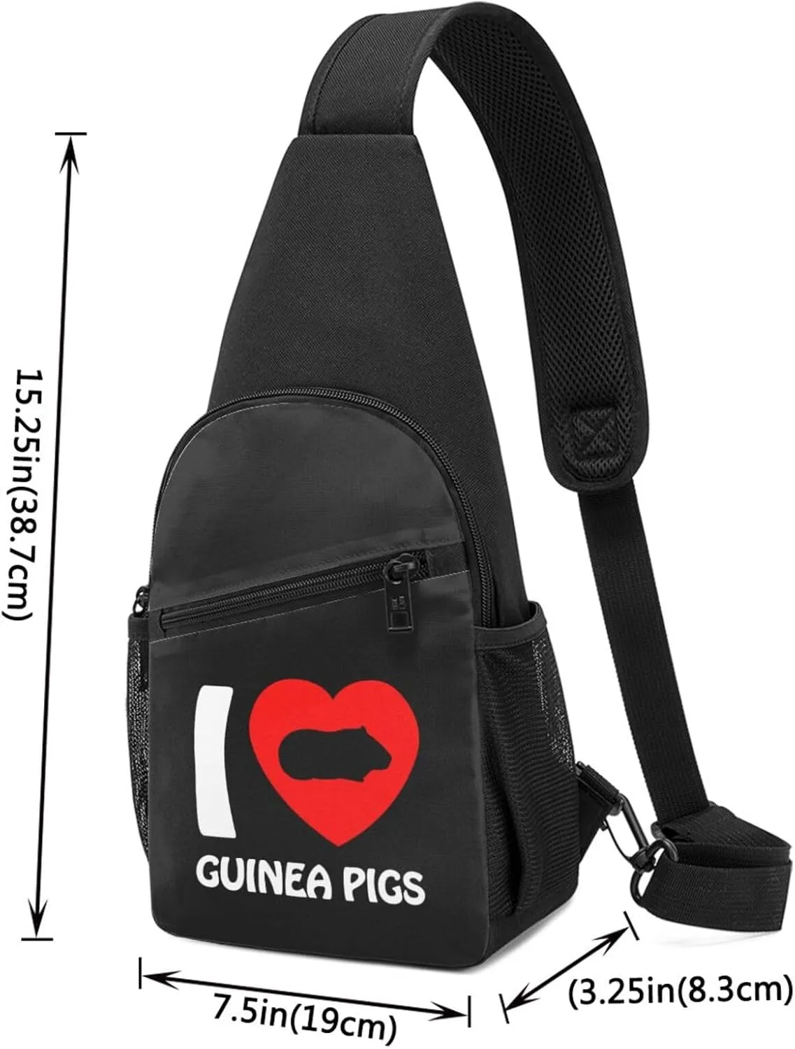 I Love Guinea Pigs Chest Pack Leisure Shoulder Crossbody Chest Bag