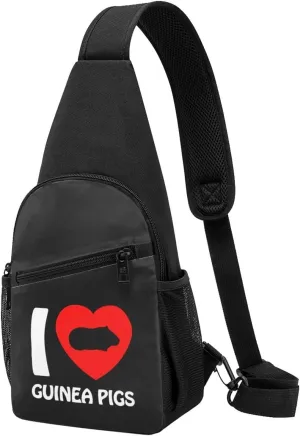 I Love Guinea Pigs Chest Pack Leisure Shoulder Crossbody Chest Bag