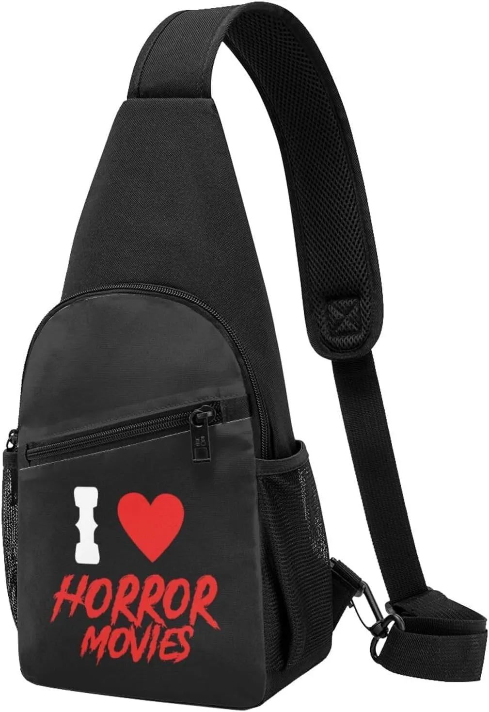 I Love Horror Movies Chest Pack Leisure Shoulder Crossbody Chest Bag