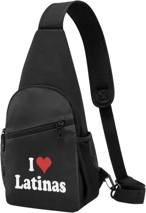 I Love Hot Latinas Chest Pack Leisure Shoulder Crossbody Chest Bag