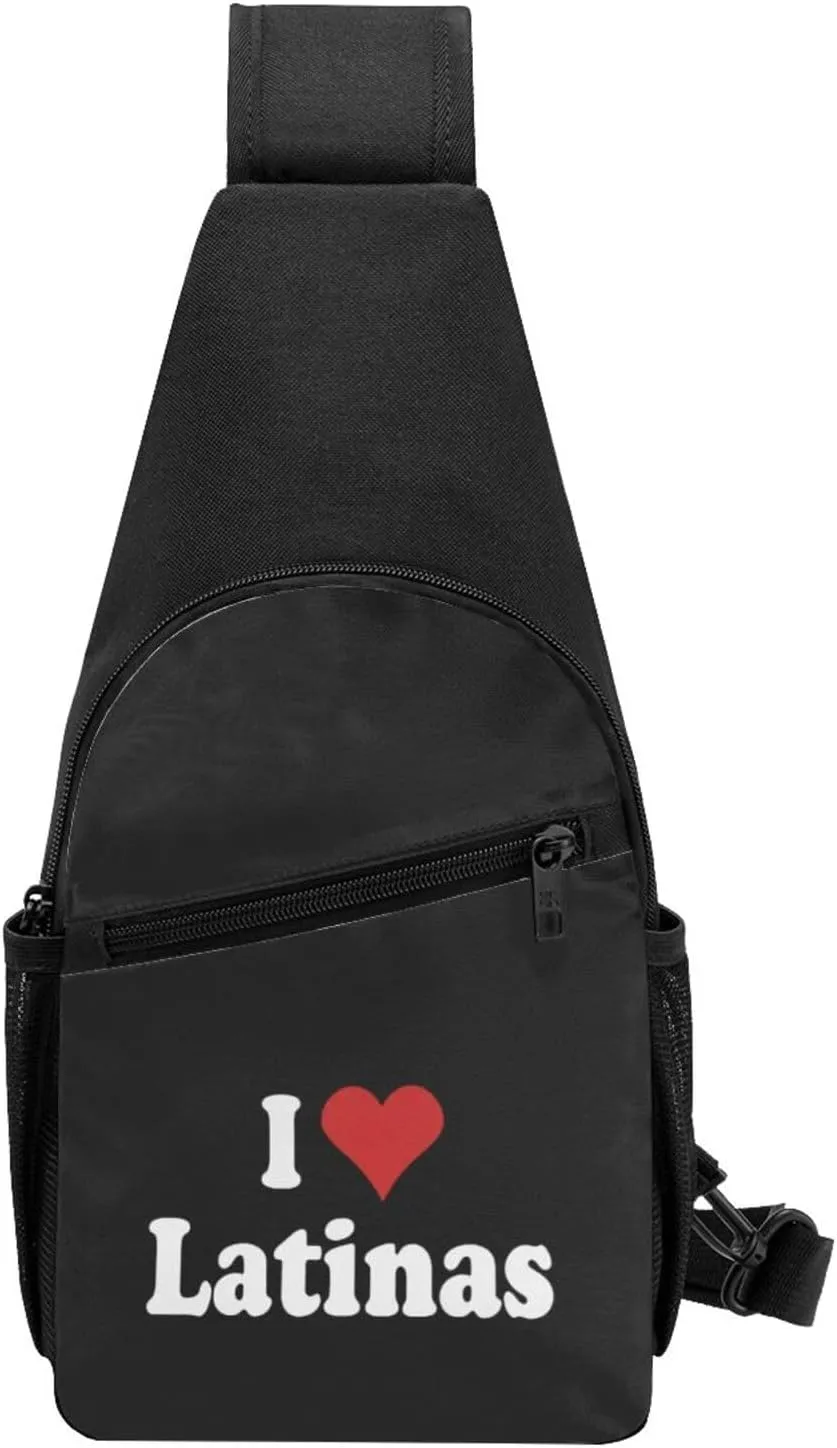 I Love Hot Latinas Chest Pack Leisure Shoulder Crossbody Chest Bag