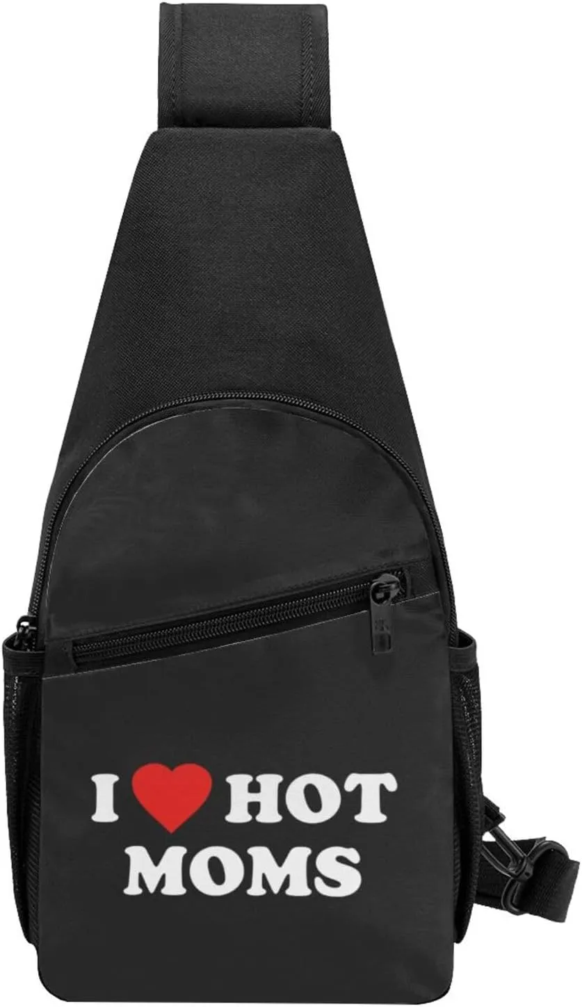 I Love Hot Moms Chest Pack Leisure Shoulder Crossbody Chest Bag